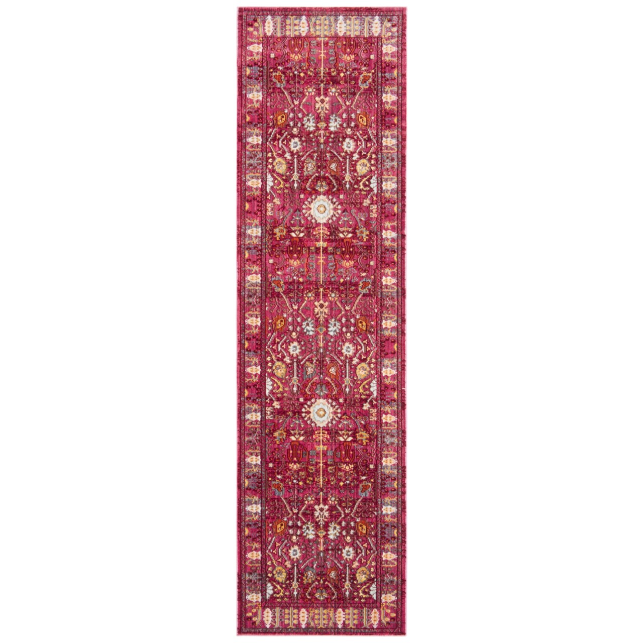 Safavieh Valencia Collection Val108p Fuchsia / Multi Rug